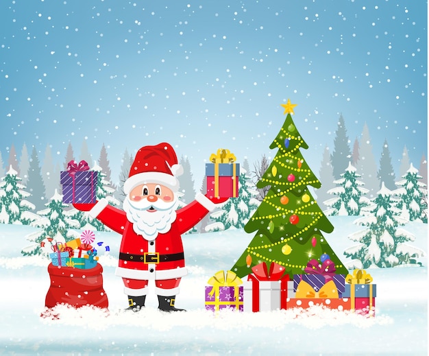Paisaje de invierno de navidad