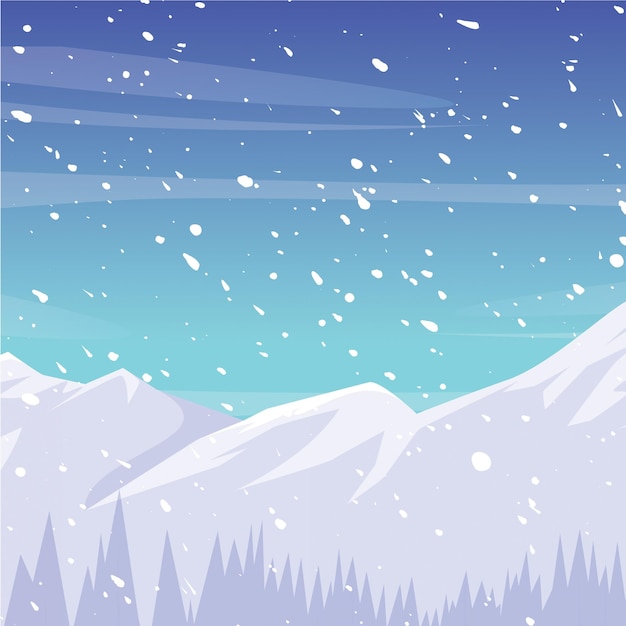 Paisaje de invierno con nevadas
