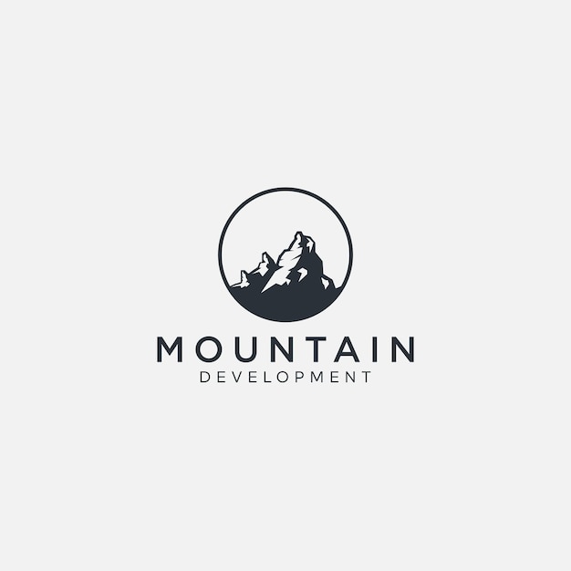 Paisaje logo montaña vista colina