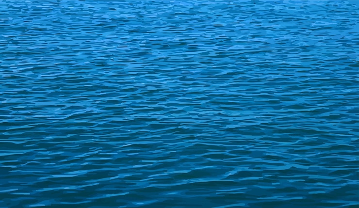 Vector el paisaje marítimo con olas azules