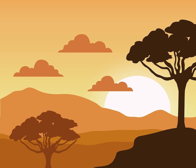 Paisaje de montaña con bosque