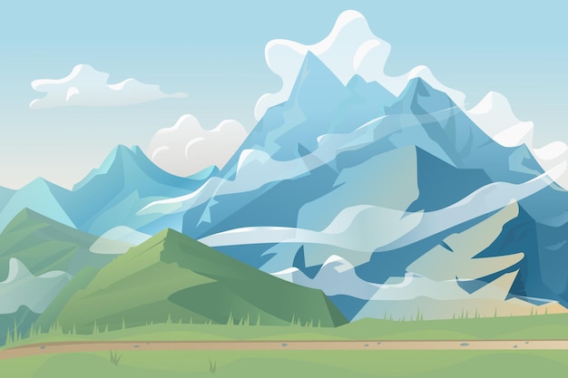 Vector paisaje de montaña conceptos de senderismo y actividades al aire libre