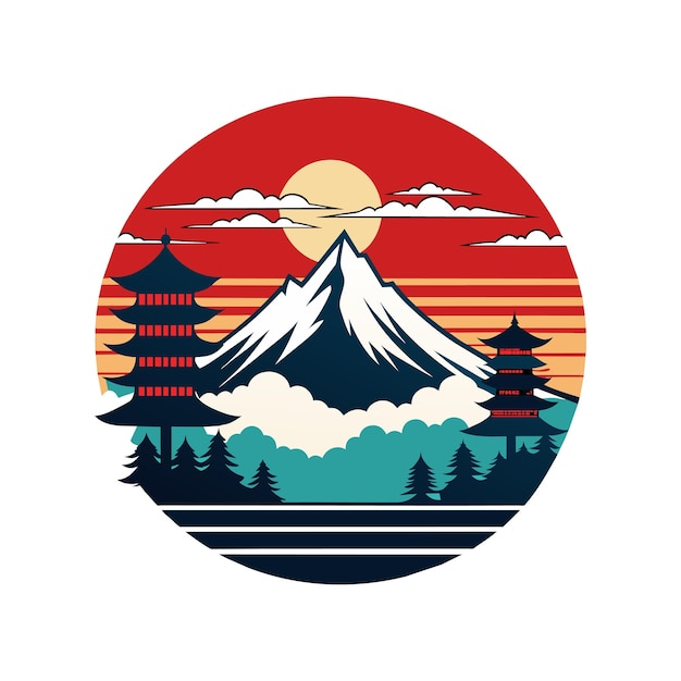 Paisaje de montaña ilustración vectorial