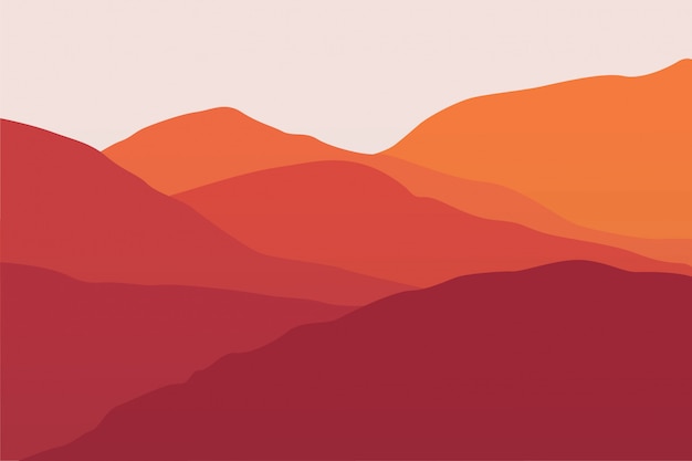 Vector paisaje de montaña de verano