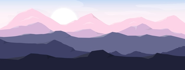 Vector paisaje de montaña