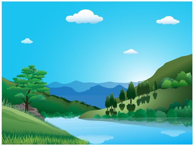 Vector paisaje de montaña