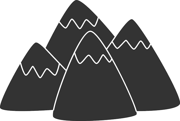 Vector paisaje de montañas doodle