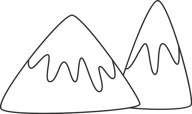 Vector paisaje de las montañas doodle