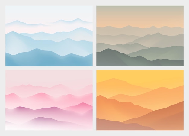 Paisaje con montañas Fondo abstracto con moderno color degradado ilustración vectorial