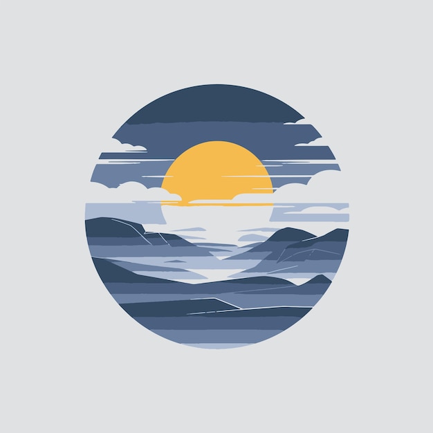 Paisaje de las montañas Sunset
