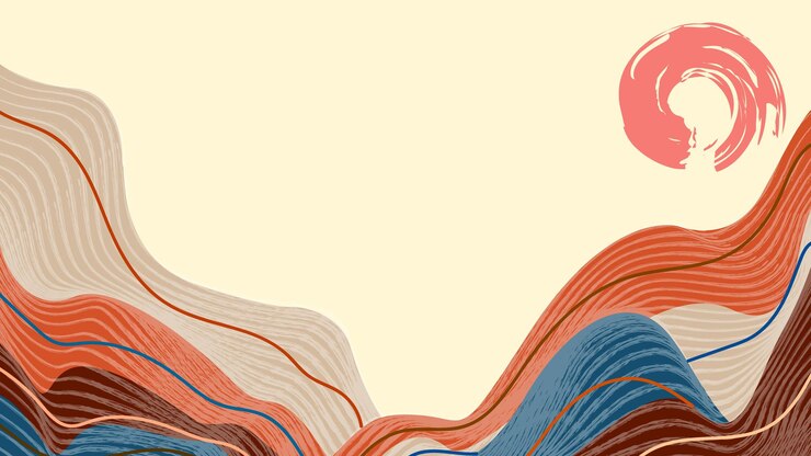 Paisaje montañoso con estampado de líneas japonesas Arte japonés adecuado para el fondo