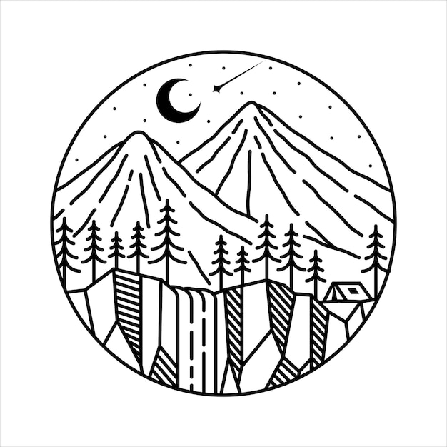 paisaje natural en la ilustración del marco