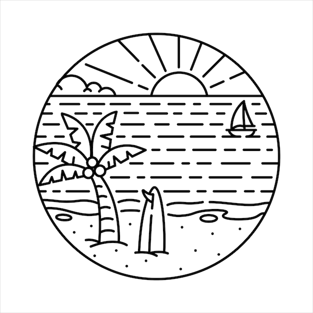 paisaje natural en la ilustración del marco