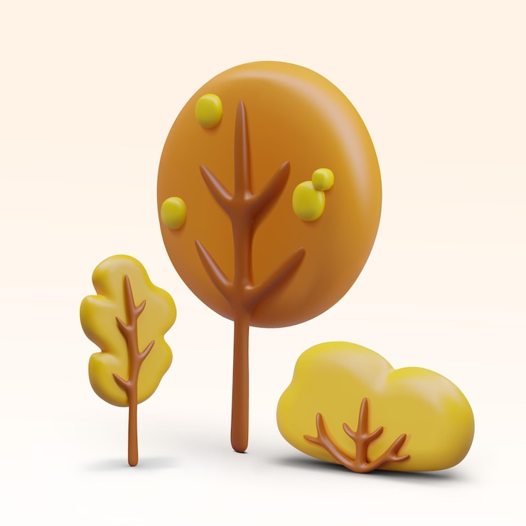 Vector paisaje de otoño vectorial en estilo plastilina plantilla de color para diseño web