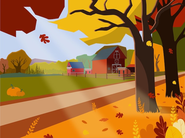 Vector paisaje de otoño