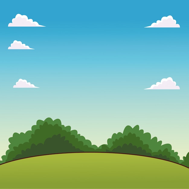 Vector paisaje paisaje de dibujos animados