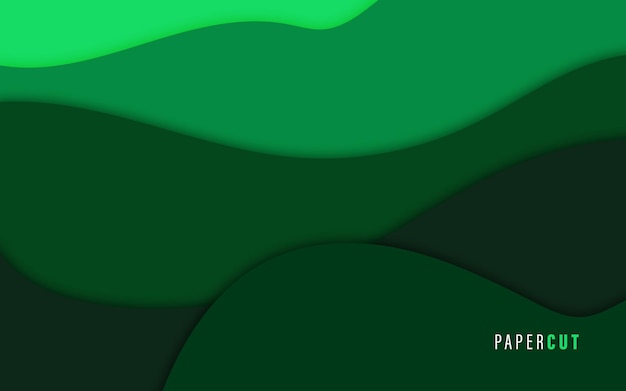Paisaje de papel recortado verde