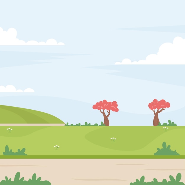 Paisaje del parque Diseño plano Ilustración