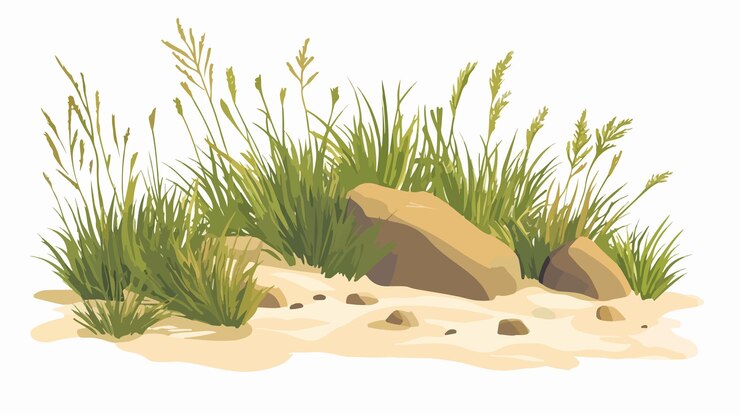 Vector paisaje pastizales al aire libre ilustración vectorial de dibujos animados