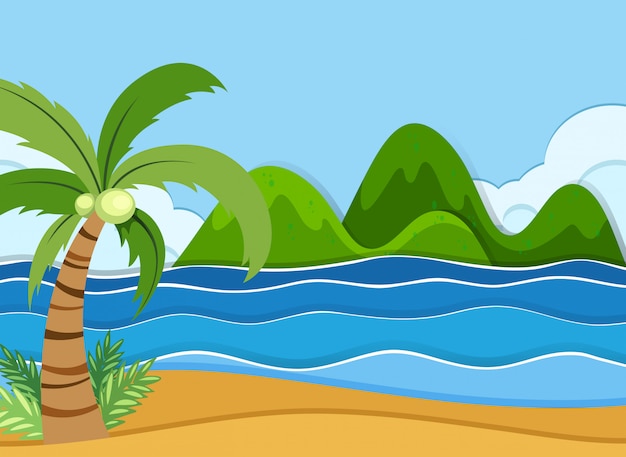 Un paisaje de playa de verano.