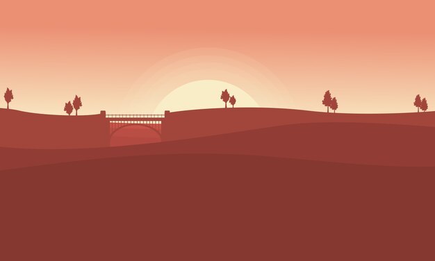 Vector paisaje del puente