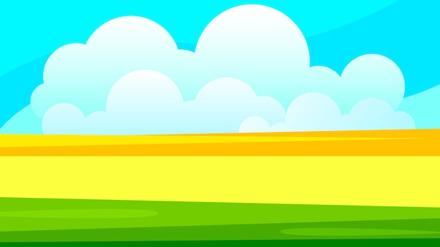 Vector paisaje rural del campo de trigo