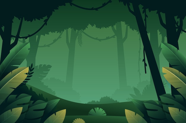 Paisaje de la selva en diseño de gradiente