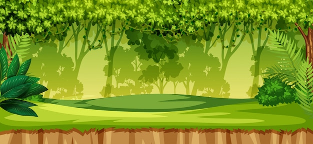 Vector un paisaje de selva verde.