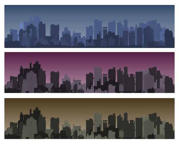 Paisaje de siluetas de la ciudad de Banner