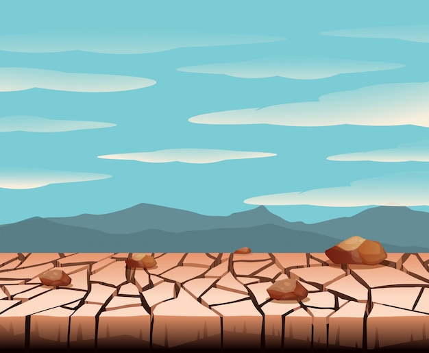 Vector un paisaje de tierra seca