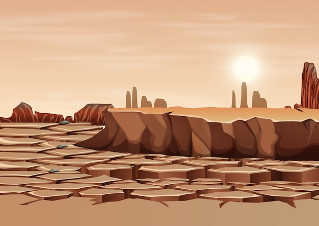 Vector un paisaje de tierra seca