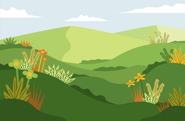 paisaje vector papel pintado primavera u otoño fondo