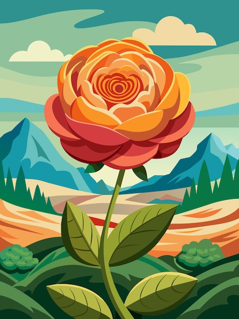 Vector el paisaje del vector ranunculus fondo 3