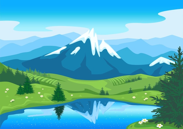 Vector paisaje de verano