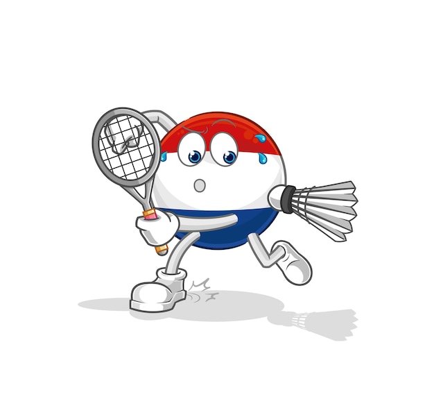 Países Bajos jugando vector de caracteres de ilustración de bádminton