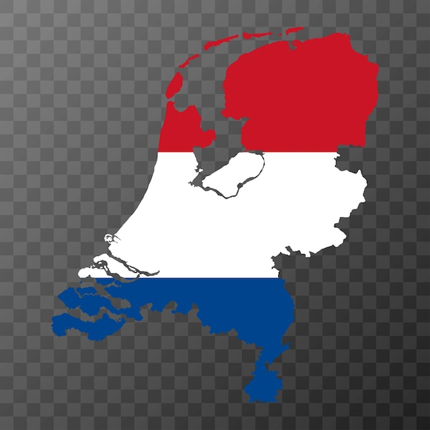 Países Bajos mapa con provincias ilustración vectorial
