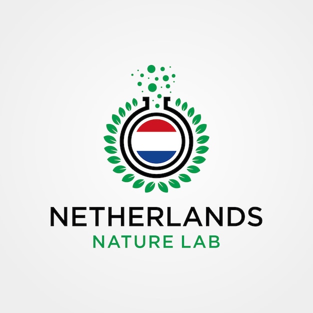 Países bajos nature lab premium vector logo