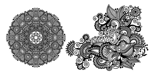 Paisley decorativo diseño floral indio patrón vector ilustración