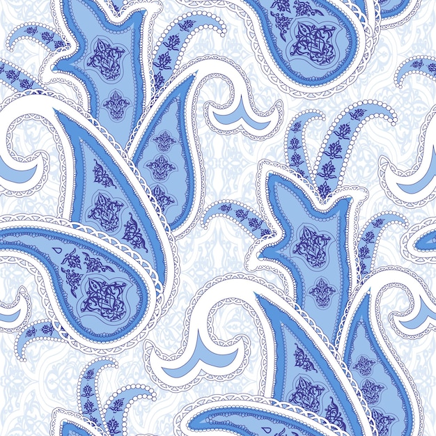 Paisley floral sin fisuras de fondo