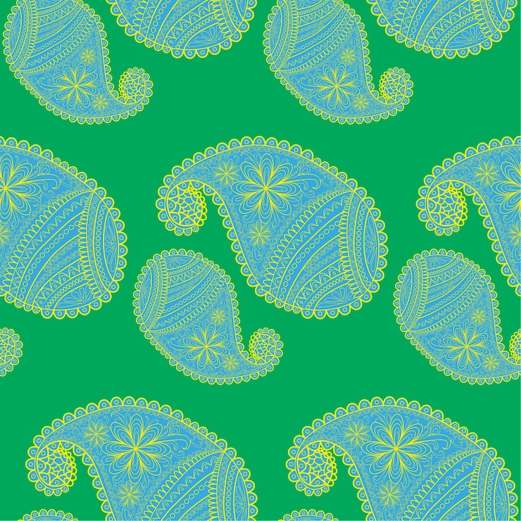 Vector paisley un patrón basado en la figura textil tradicional pepino turco o estilo paisley vintage