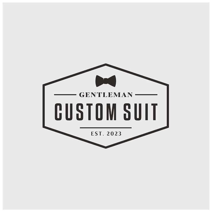 Vector pajarita corbata de moño traje de esmoquin caballero moda sastre ropa vintage clásico diseño de logotipo