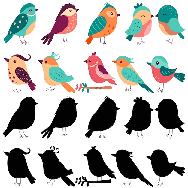 Pajaritos conjunto vector aislado