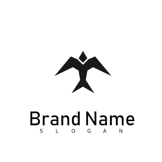 Pájaro águila animal vector logo diseño símbolo