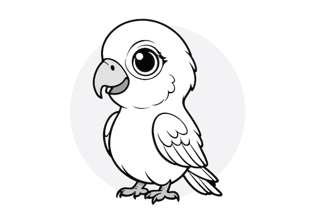 Pájaro blanco y negro para colorear