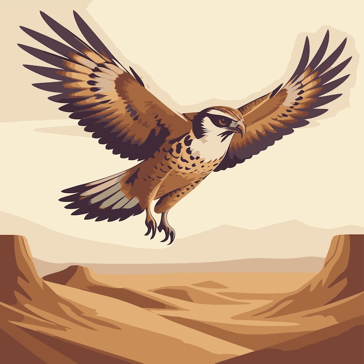 Vector un pájaro con una cabeza marrón y una cabeza blanca y una cola marrón y negra
