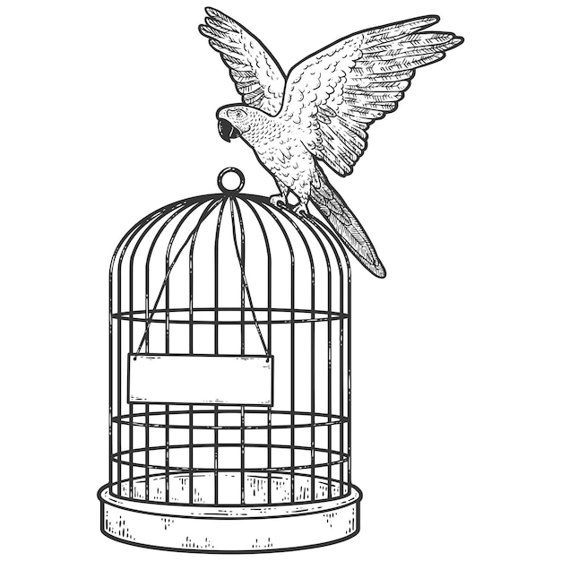 Un pájaro con un cartel que dice 'libertad'