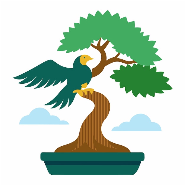 un pájaro con una cola verde está sentado en un árbol