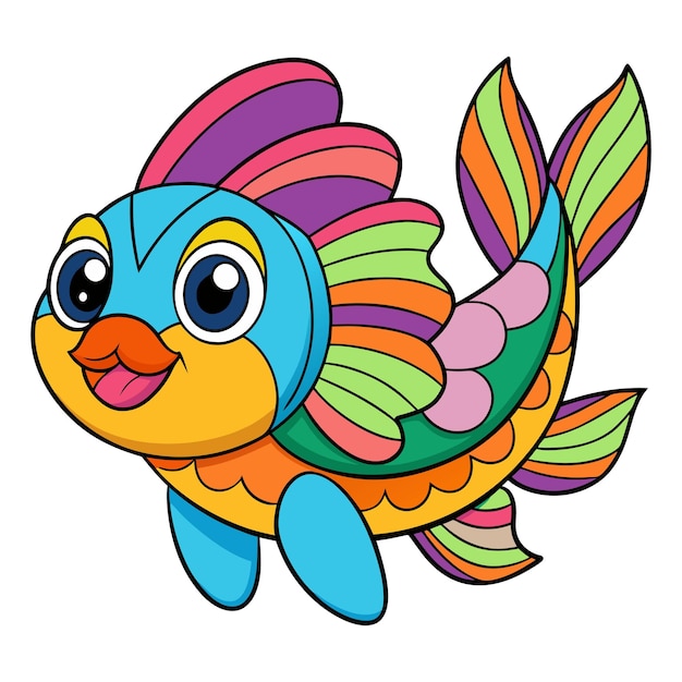 un pájaro de colores con plumas de colores y un pico de colores