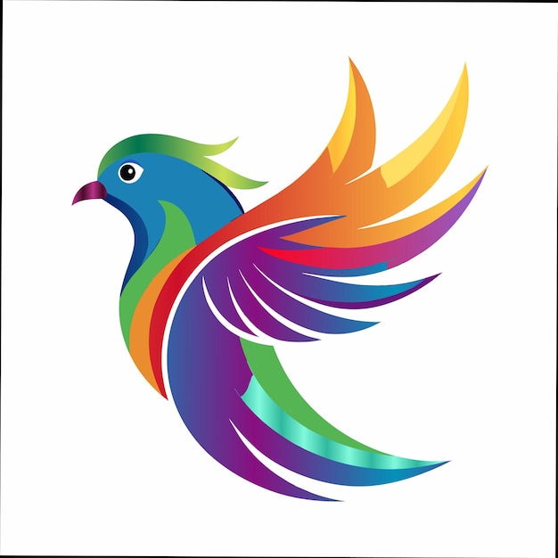 un pájaro colorido con un ala colorida en él
