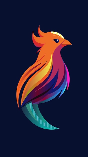 un pájaro colorido con un arco iris en él